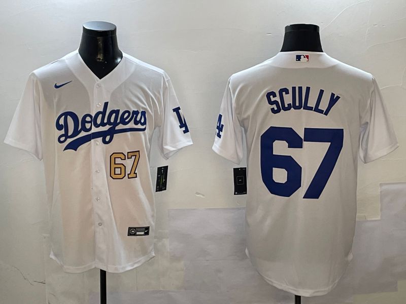 Men Los Angeles Dodgers #67 Scully White Game 2024 Nike MLB Jersey style 01081->los angeles dodgers->MLB Jersey